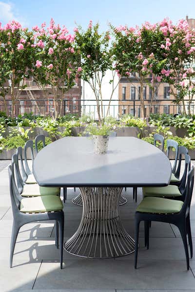 Art Deco Apartment Patio and Deck. West 11th by Fawn Galli Interiors.