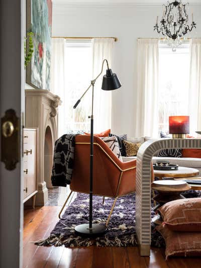  Mid-Century Modern Family Home Living Room. Historic Savannah Townhome by Ashton Taylor Interiors, LLC.