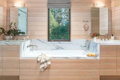  Contemporary Vacation Home Bathroom. Vermont Lake House  by Charlotte Barnes Interior Design & Decoration.