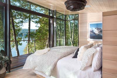  Contemporary Vacation Home Bedroom. Vermont Lake House  by Charlotte Barnes Interior Design & Decoration.