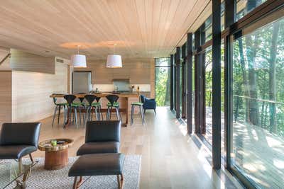 Contemporary Open Plan. Vermont Lake House  by Charlotte Barnes Interior Design & Decoration.