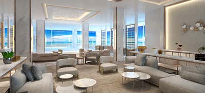  Coastal Minimalist Apartment Lobby and Reception. Beachfront Condos by Tiller Dawes Design Group.