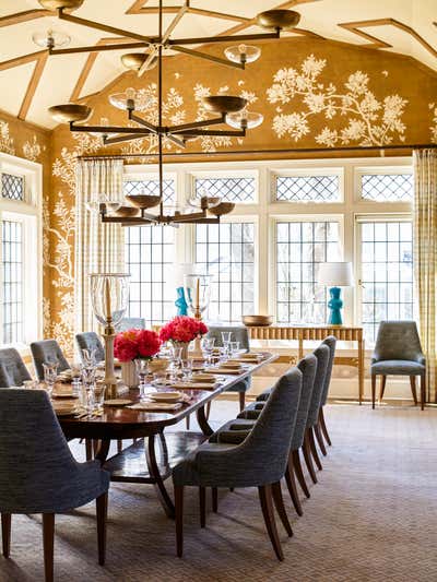  Eclectic Family Home Dining Room. Westchester Modern Tudor by Mendelson Group.