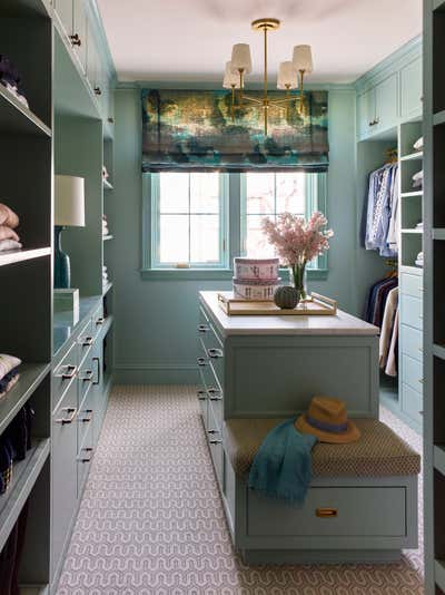 Eclectic Family Home Storage Room and Closet. Westchester Modern Tudor by Mendelson Group.