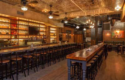Eclectic Restaurant Bar and Game Room. Elm Street Taproom by Assembly Design Studio.