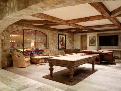 French Bar and Game Room. French Provencal, Shady Canyon by Ohara Davies Gaetano Interiors.