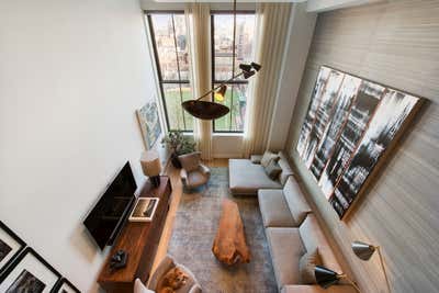  Mid-Century Modern Apartment Living Room. Hudson on Leroy by Luka Sanders Interiors.