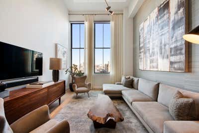  Mid-Century Modern Apartment Living Room. Hudson on Leroy by Luka Sanders Interiors.