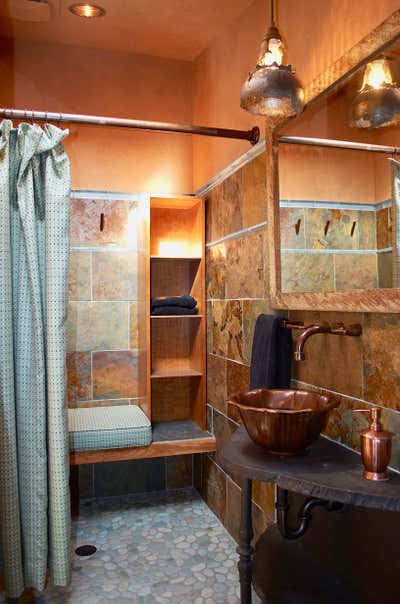  Rustic Family Home Bathroom. SKILLMAN LANE by Susan E. Brown Interior Design.
