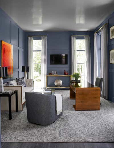  Transitional Family Home Office and Study. Living In Color by Deborah Walker + Associates.