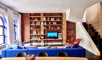  Industrial Apartment Living Room. Tribeca Industrial Sensibility by InSpace NY Design.
