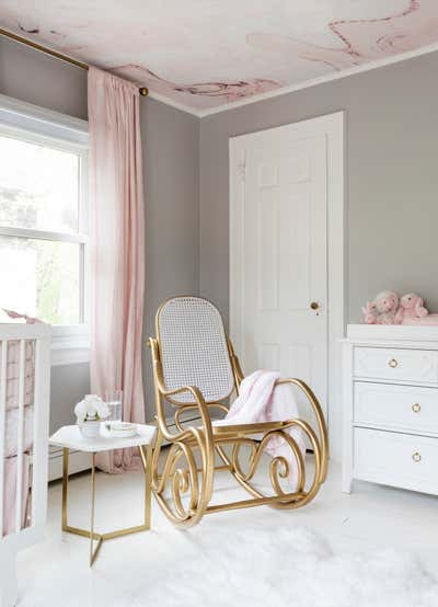  Regency Children's Room. Pretty in pink girl Nursery by Think Chic Interiors.