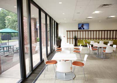 Modern Office Dining Room. Celgene Cafe by Rosen Kelly Conway Architecture & Design.