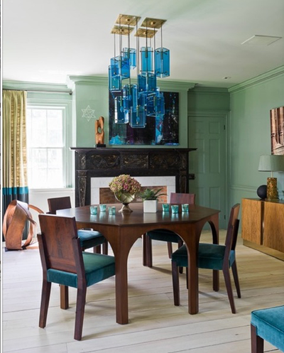 Modern Family Home Dining Room. Circa 1796 Adam House by Frank Roop Design Interiors.