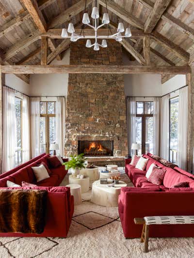  Rustic Vacation Home Living Room. Ski Chalet by Kylee Shintaffer Design.