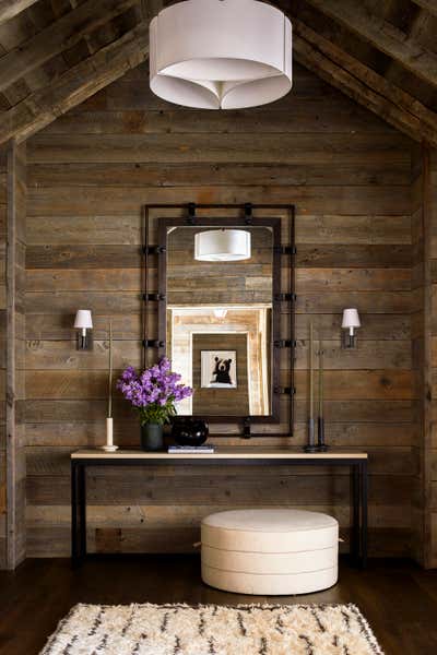  Eclectic Rustic Vacation Home Entry and Hall. Ski Chalet by Kylee Shintaffer Design.