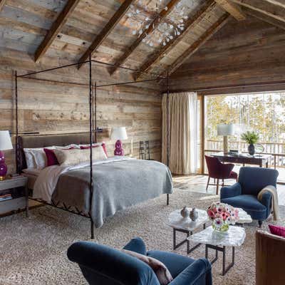  Eclectic Rustic Vacation Home Bedroom. Ski Chalet by Kylee Shintaffer Design.
