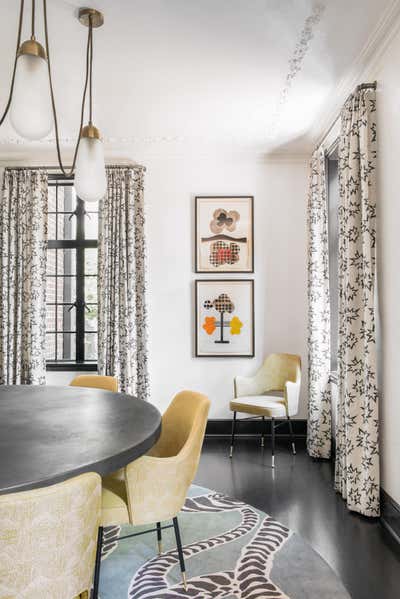 Modern Family Home Dining Room. Brass Monkey by Cortney Bishop Design.