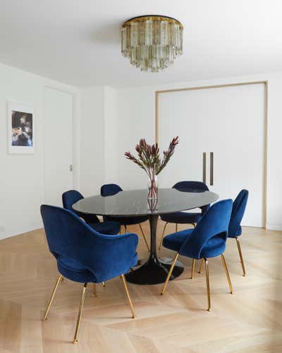  Mid-Century Modern Apartment Dining Room. East 72nd Street Residence by Frederick Tang Architecture.