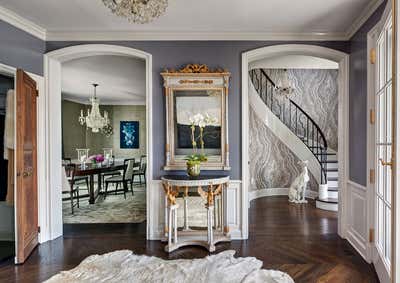  Art Deco Transitional Vacation Home Entry and Hall. Darien Waterfront by The Brooklyn Studio.