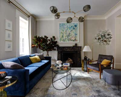  Mid-Century Modern Family Home Living Room. Brooklyn Heights Greek Revival, No. 3 by The Brooklyn Studio.