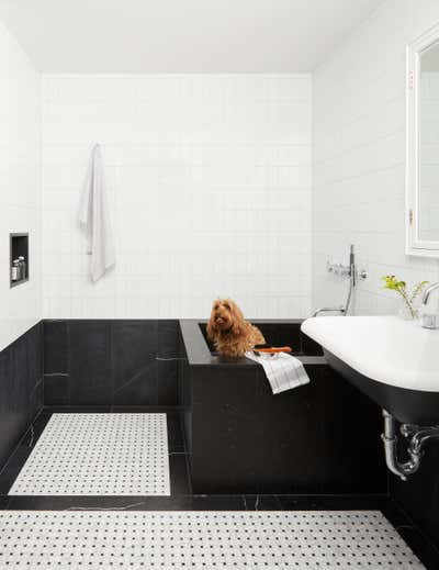  Art Deco Apartment Bathroom. East 72nd Street Residence by Frederick Tang Architecture.