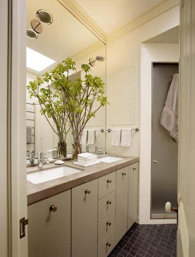  Transitional Family Home Bathroom. Russian Hill Cottage by Martin Young Design.