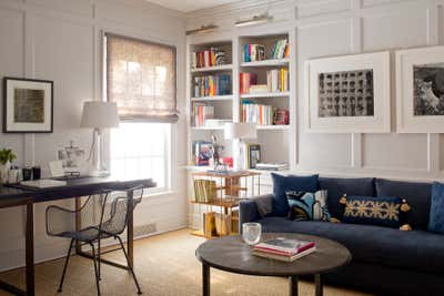  Transitional Family Home Office and Study. Greenwich Collector by Charlotte Barnes Interior Design & Decoration.