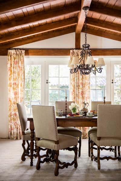  Transitional Family Home Dining Room. Landmarked Santa Monica Monterey Colonial by Christine Markatos Design.