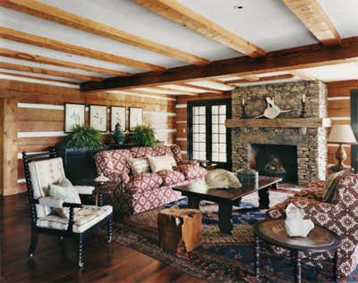  Mediterranean Living Room. HUNTING LODGE  by Sara Bengur Interiors.