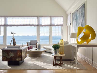  Modern Beach House Living Room. Waterfront Estate  by Frampton Co.