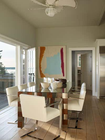  Modern Beach House Dining Room. Waterfront Estate  by Frampton Co.