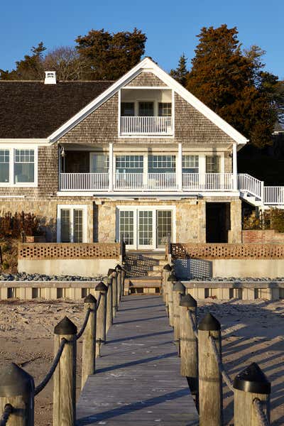  Eclectic Beach House Exterior. Waterfront Estate  by Frampton Co.