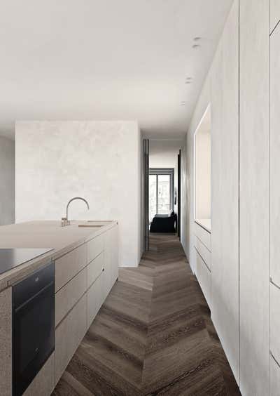  Minimalist Apartment Kitchen. B10 by OOAA Arquitectura.