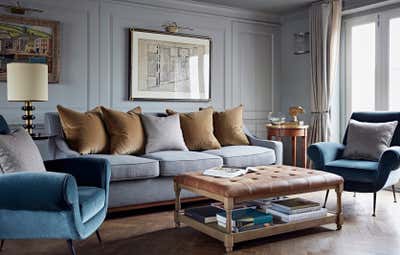  Traditional Bachelor Pad Living Room. Kensington Apartment by Godrich Interiors.