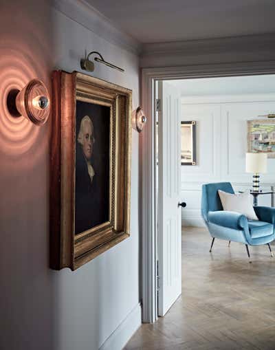 Eclectic Bachelor Pad Entry and Hall. Kensington Apartment by Godrich Interiors.