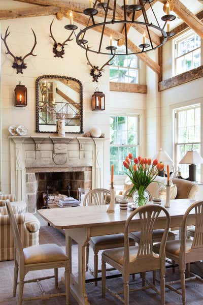 Traditional Country House Dining Room. Connecticut Federal  by Charlotte Barnes Interior Design & Decoration.