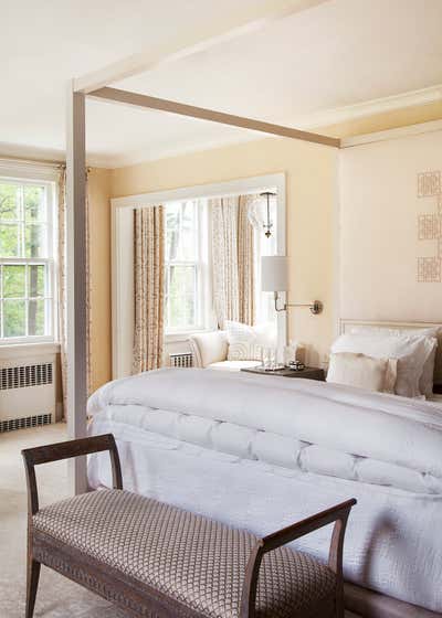 Traditional Country House Bedroom. Connecticut Federal  by Charlotte Barnes Interior Design & Decoration.