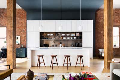  Contemporary Mid-Century Modern Apartment Kitchen. Dumbo Loft I by Bella Mancini Design.