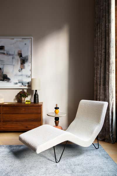  Mid-Century Modern Apartment Bedroom. Dumbo Loft I by Bella Mancini Design.