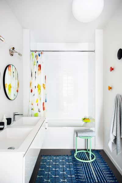  Contemporary Eclectic Apartment Bathroom. Dumbo Loft I by Bella Mancini Design.