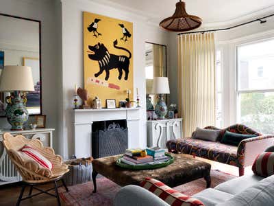  Scandinavian Living Room. Riverside Townhouse  by Beata Heuman Ltd.