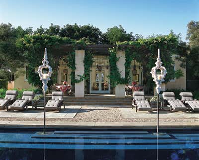  Maximalist Vacation Home Exterior. Sonoma Pool Pavilion by Fisher Weisman Brugioni.