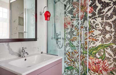  Maximalist Apartment Bathroom. Knightsbridge Apartment by Kia Designs.