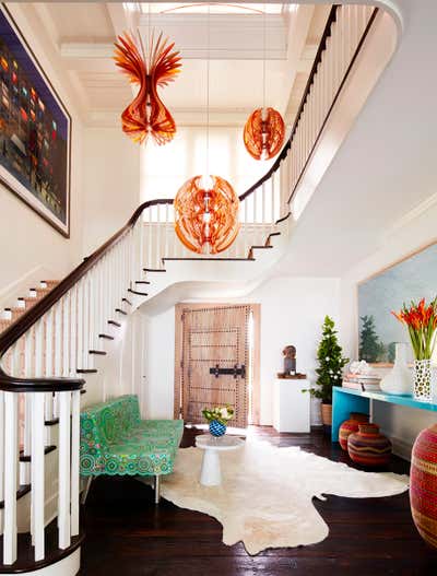  Contemporary Family Home Entry and Hall. Art Inspired Bridgehampton Getaway by Amy Lau Design.