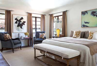  Mediterranean Family Home Bedroom. Hollywood Hills Spanish by Jonathan Winslow Design.