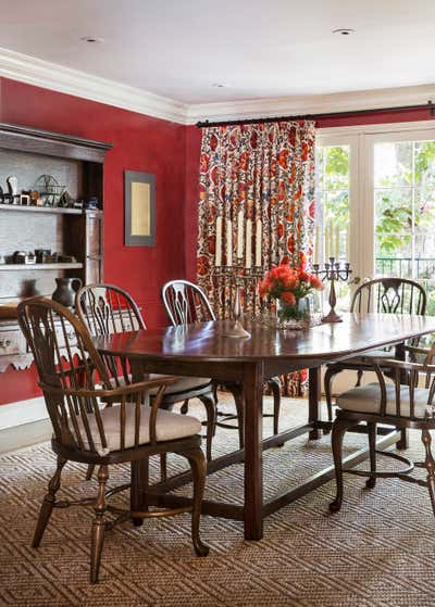  English Country Traditional Family Home Dining Room. Holmby Hills Georgian by Jonathan Winslow Design.