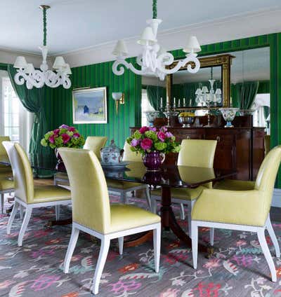  Eclectic Hollywood Regency Vacation Home Dining Room. Florida Resort House by Brockschmidt & Coleman LLC.