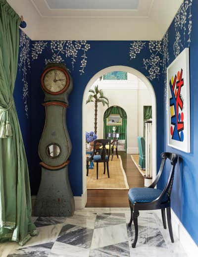  Eclectic Hollywood Regency Vacation Home Entry and Hall. Florida Resort House by Brockschmidt & Coleman LLC.