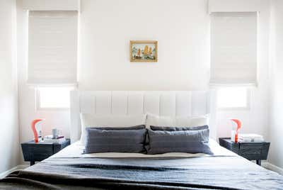 Modern Bachelor Pad Bedroom. A Bachelor's Second Art-Filled Home by Shialice Spatial Design.